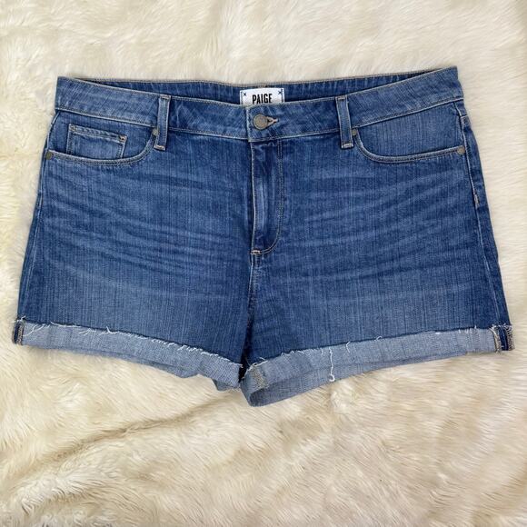 Paige Jimmy Jimmy Short in APPA Cuffed Cut Off Denim Size 32 - Picture 4 of 12